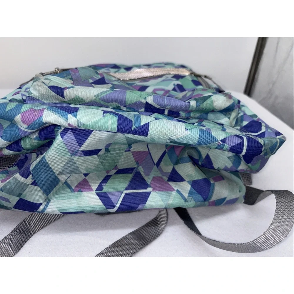 LL Bean Kids Deluxe Book Pack 37L Weatherproof Periwinkle Sky Chevron Backpack